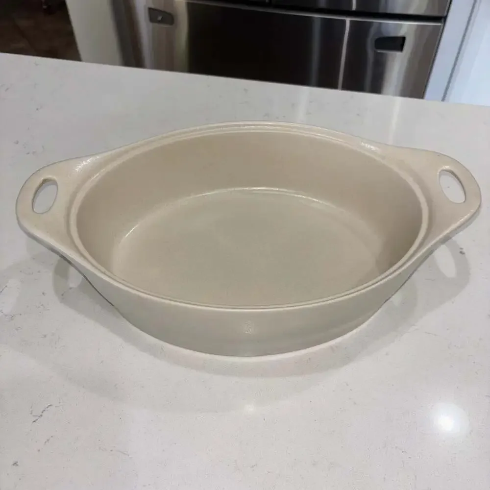 CorningWare Creations Khaki Sandstone 2 Qt Oval Casserole Baking Dish No Lid